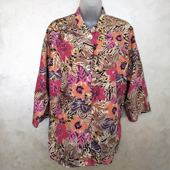Laura Ashley Light Silk Blend Jacket NWOT L/XL - Picture 2 of 8